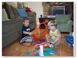 Austin and Duncan play with Hotwheels!
